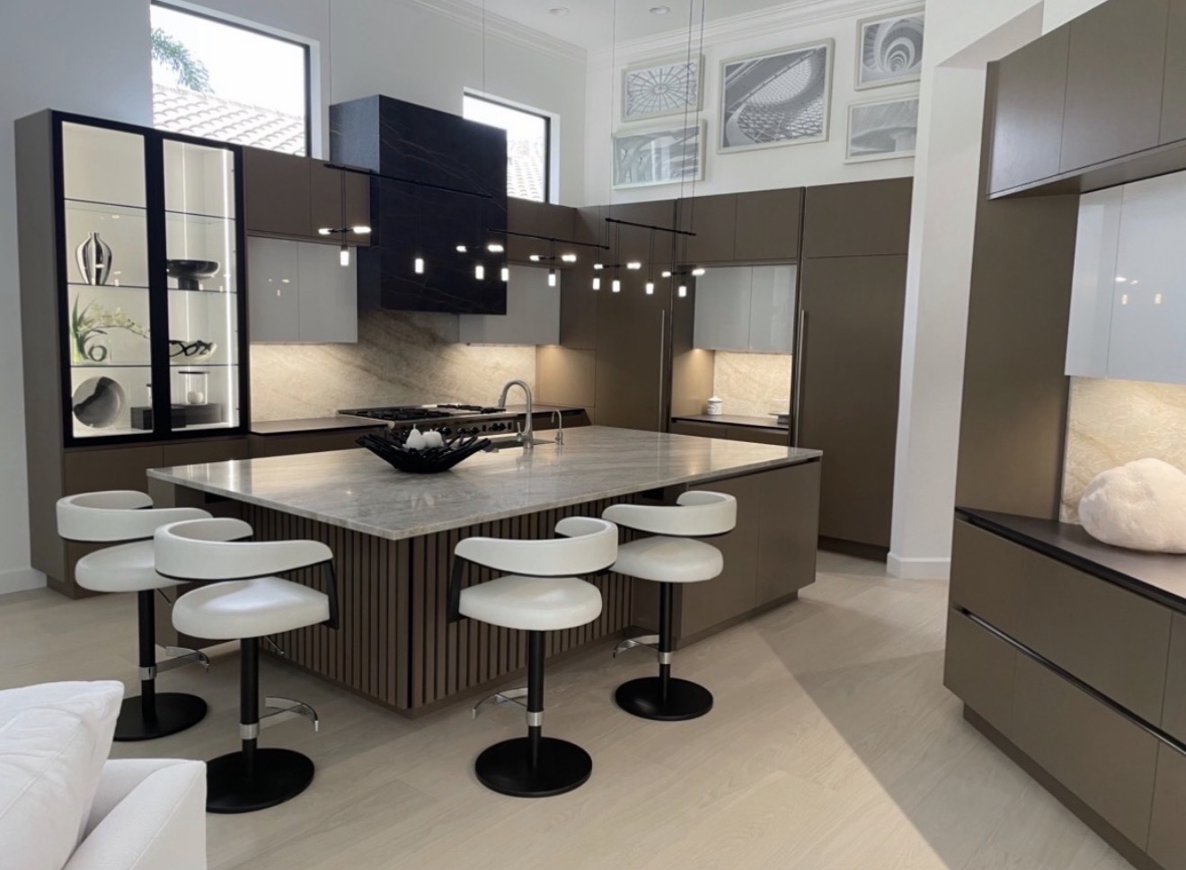 The considered kitchen in the Punta Gorda waterfront home