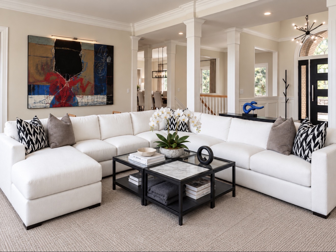 The collected living room in the Asheville mountain home